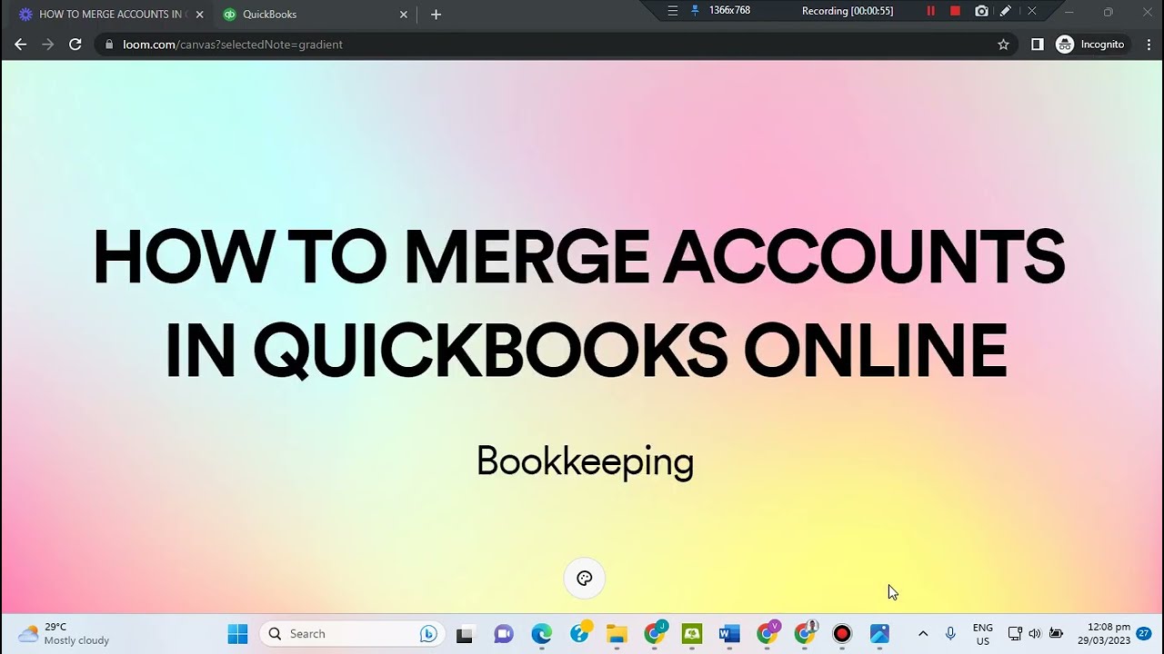 MERGING ACCOUNTS IN QUICKBOOKS ONLINE - YouTube