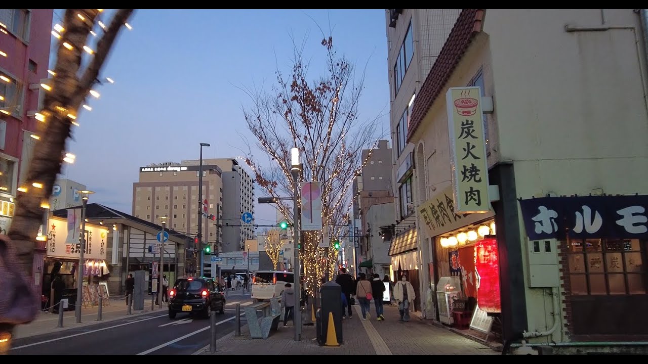 年末の岡山飲み屋街　Japan Walk Log 4K
