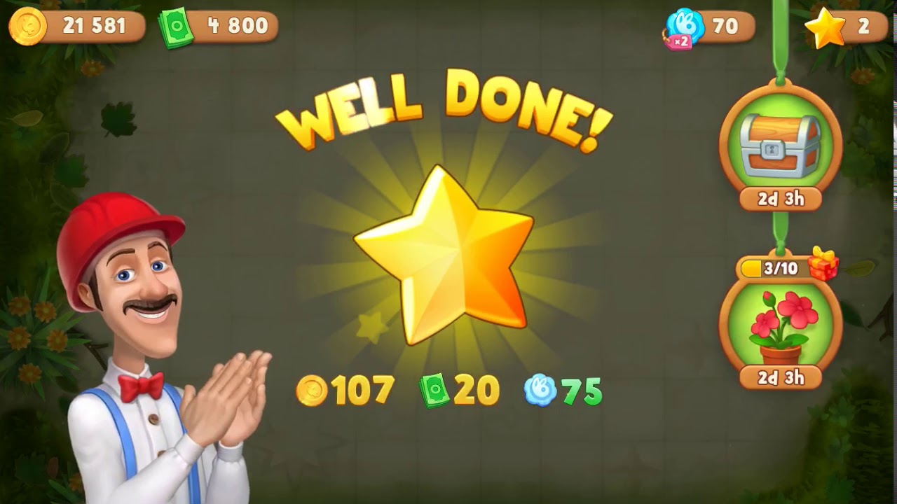 Gardenscapes Level 960 With No Boosters Hard Level Bonus Scene With