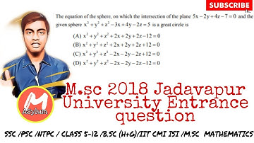 M.sc Entrance Question : how to find equation of the sphere | Applied geometry of Higher Mathematics