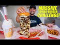 MASSIVE 12 PATTY BURGER CHALLENGE W/SHAKE &amp; FRIES | MAN VS FOOD