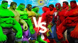 Team Green Hulk vs. Team Red Hulk - Epic Superheroes War Showdown