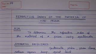 12th Physics record 4th experiment