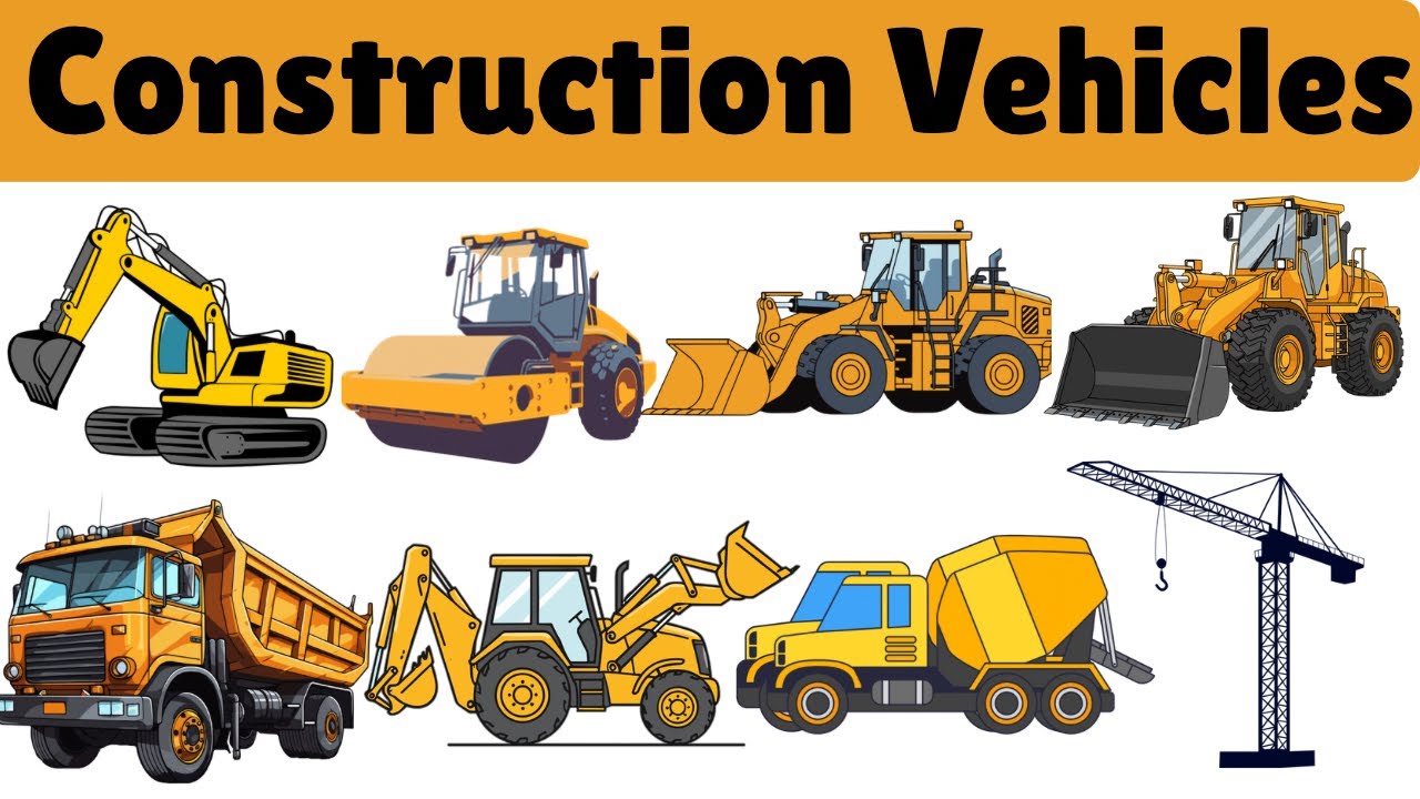 Basic Construction Vehicles for Kids 🚜 | Excavator, Bulldozer, Dump Truck & More