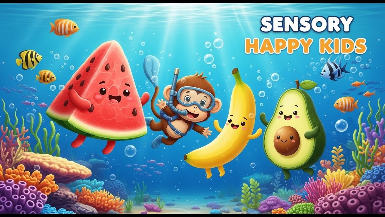 “Colorful Sensory Beach Play – Happy Sensory Kids 🏝️🍉”