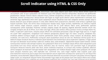 Индикатор прокрутки страницы используя только HTML & CSS || Scroll Indicator using HTML & CSS Only