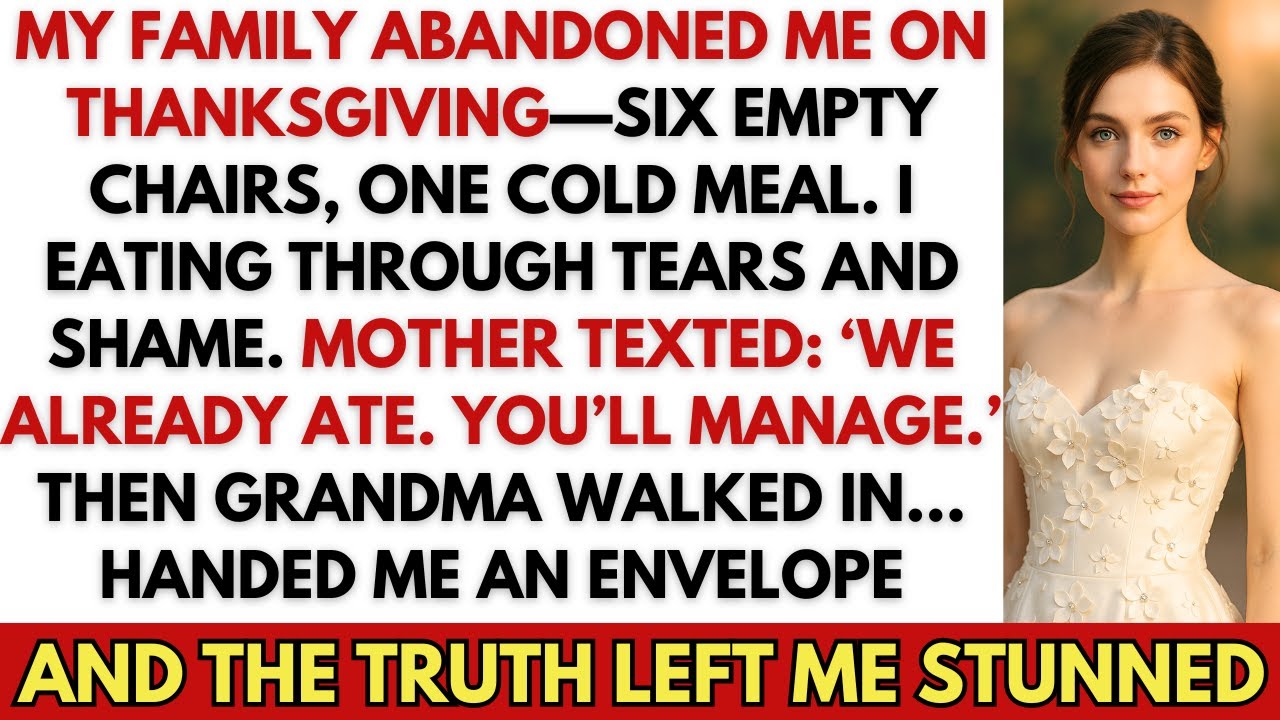 My Family Left Me On Thanksgiving—6 Empty Chairs, 1 Cold Meal. Then Grandma Handed Me The Truth.