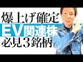 【今上がるEV株】EV電気自動車の普及で株価高騰へ秒読み！EV関連部品で世界トップシェアの注目株3選＆株価チャートで最適な投資タイミングを解説｜2021年から本格上昇する国策産業EVの波に乗り遅れるな