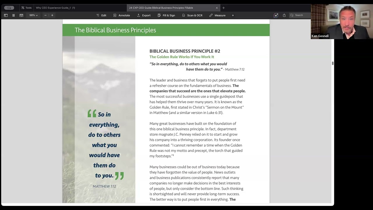 Ken Gosnell Well Done Principles ibam presentation