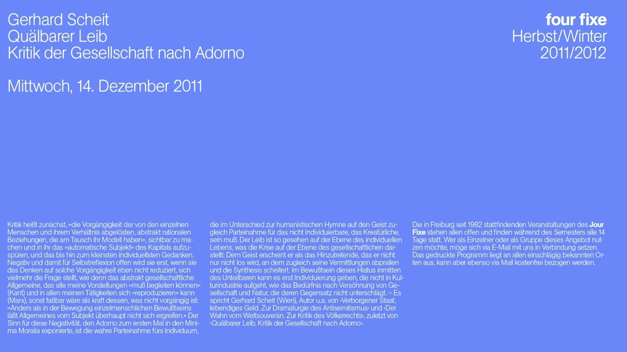 Gerhard Scheit: Quälbarer Leib (2011)