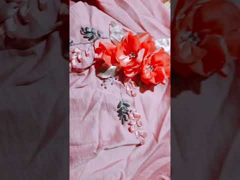 D.I.Y ribbon mẫu thêu hoa nổi lên áo dài