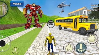 Spider Rope Hero Gangstar Vegas Crime Simulator New School Bus Update #9 - Android Gameplay screenshot 4