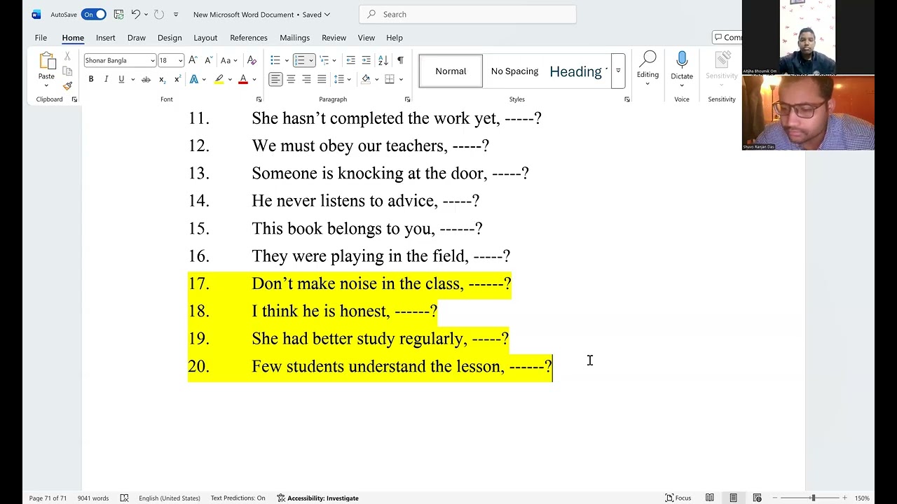 Easy to read, tricky to answer! Tag Questions for Cadet College preparation 