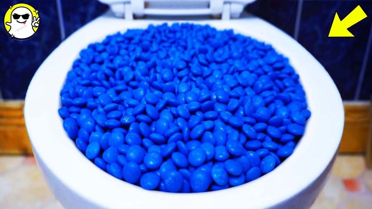 Will it Flush? Lots Of BLUE M&Ms YouTube