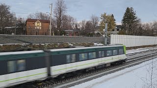 MONTREAL REM and EXO Commuter Action From Canora to Mont Royal Stations
