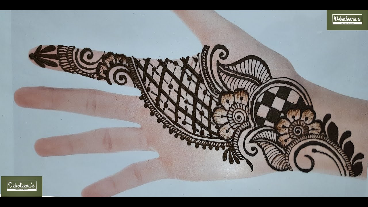 Simple Digonal Mehandi Design Very Easy And Simple Diagonal Mehndi Design for Kids - YouTube