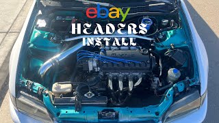 eBay Headers on civic! (Brief install guide)