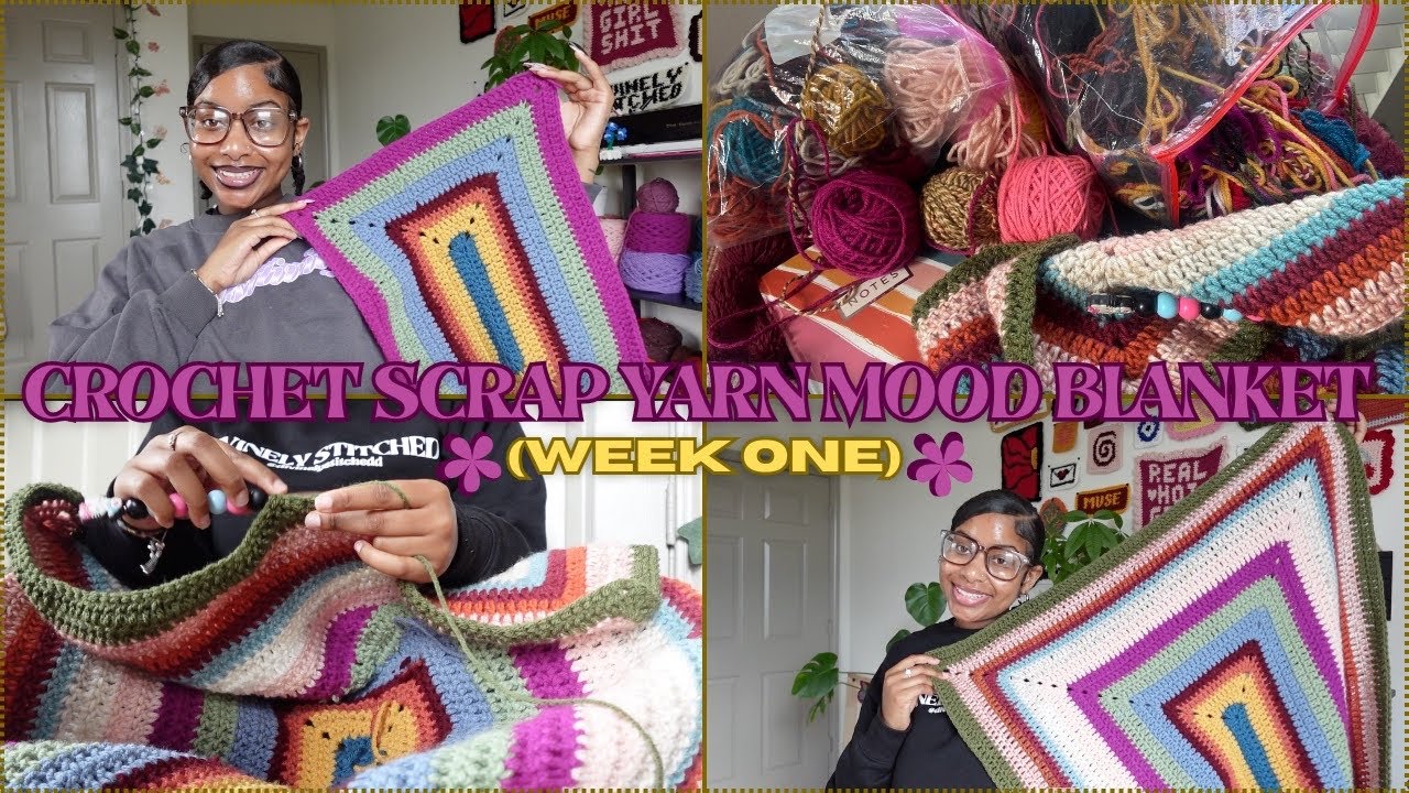Crocheting Mood Blanket Out Of Scrap Yarn (AGAIN) #crochet #stashbuster