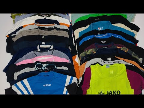 Чоловічі футболки секонд-хенд мікс 1+2 сорт від 10 кг, видео 2