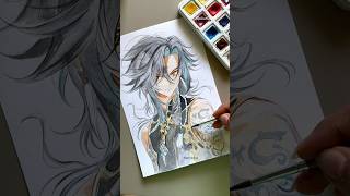 Watercolor painting tutorial #shorts #sketch