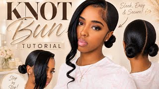 How To Do Two Low  Knot Buns on Natural Hair! Bantu Knot Bun Tutorial Simple Hairstyles
