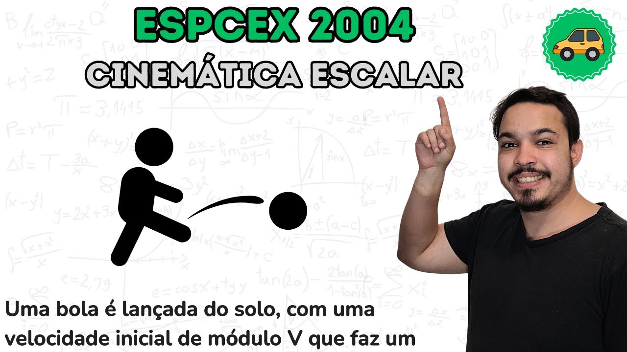 ESPCEX 2004 - Uma bola é lançada do solo, com uma velocidade inicial de módulo V que faz um ângulo θ