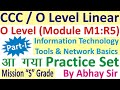 O Level / CCC Linear in Hindi | Module M1:R5| Information Technology Tools and Internet Basics | CCC