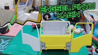 Cara membuat engsel pintu kabin miniatur Truk sederhana.....