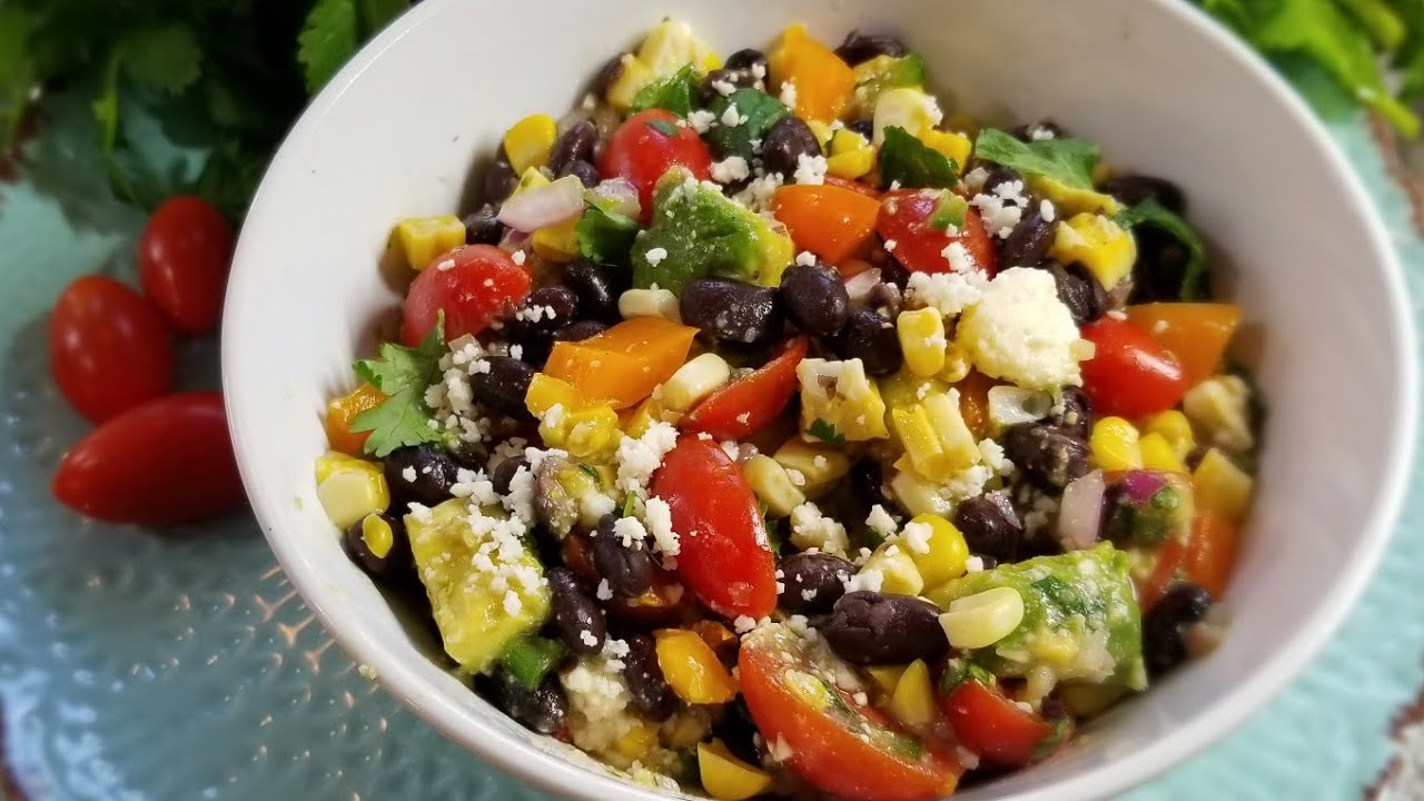 My Ron's  favorite BLACK BEAN AND CORN SALAD/ Side dish /Vegetarian/Easy ❤