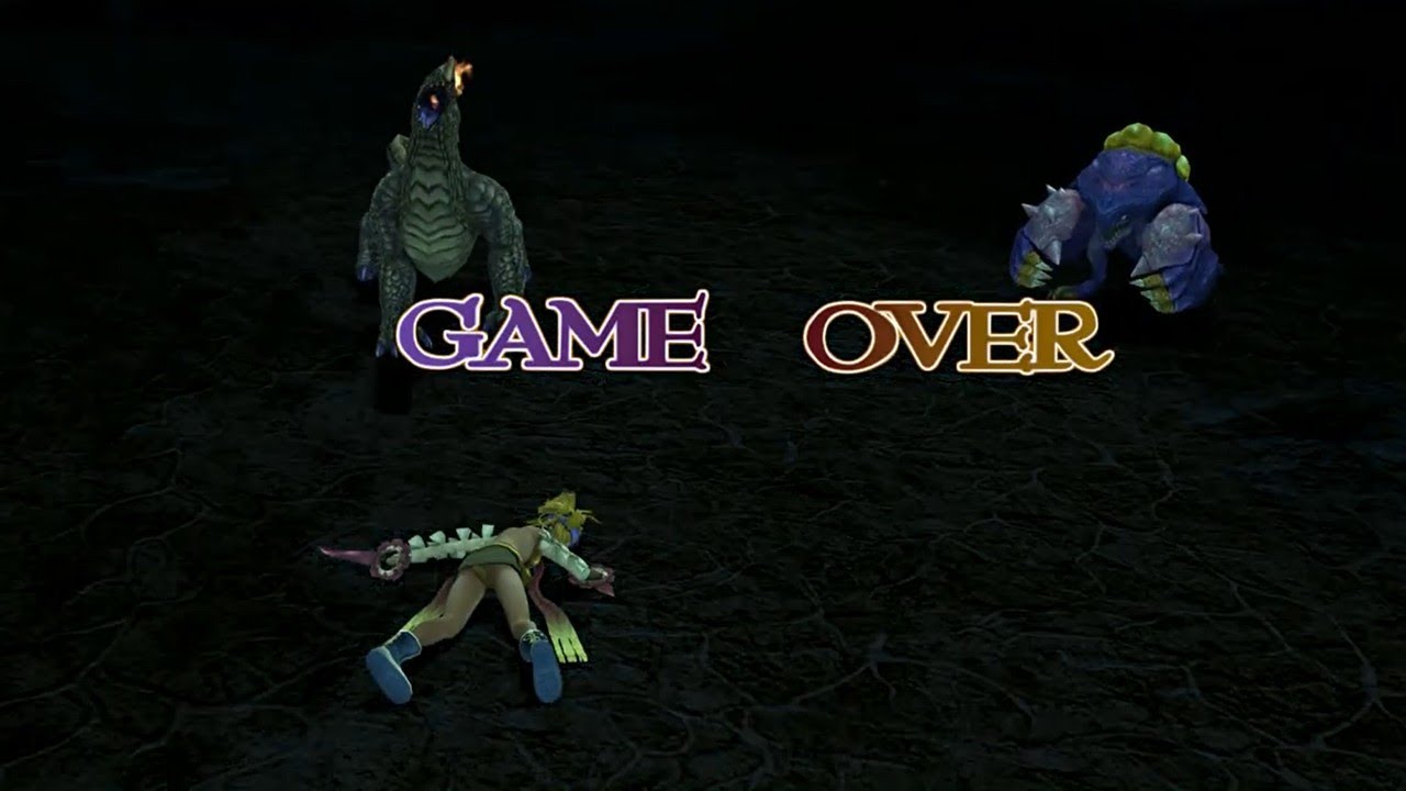 リュック  雷平原にキャンプ中に魔物に襲われて敗北する/Rikku Defeat & Game Over: Ambushed in Thunder Plains [FFX-2]