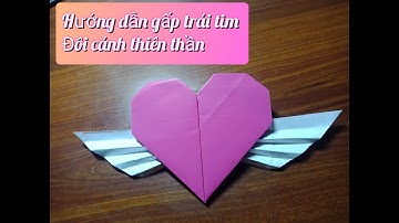 Cách gấp, trái tim bằng giấy màu | Đôi cánh thiên thần, Nghệ Thuật gấp ORIGAMI