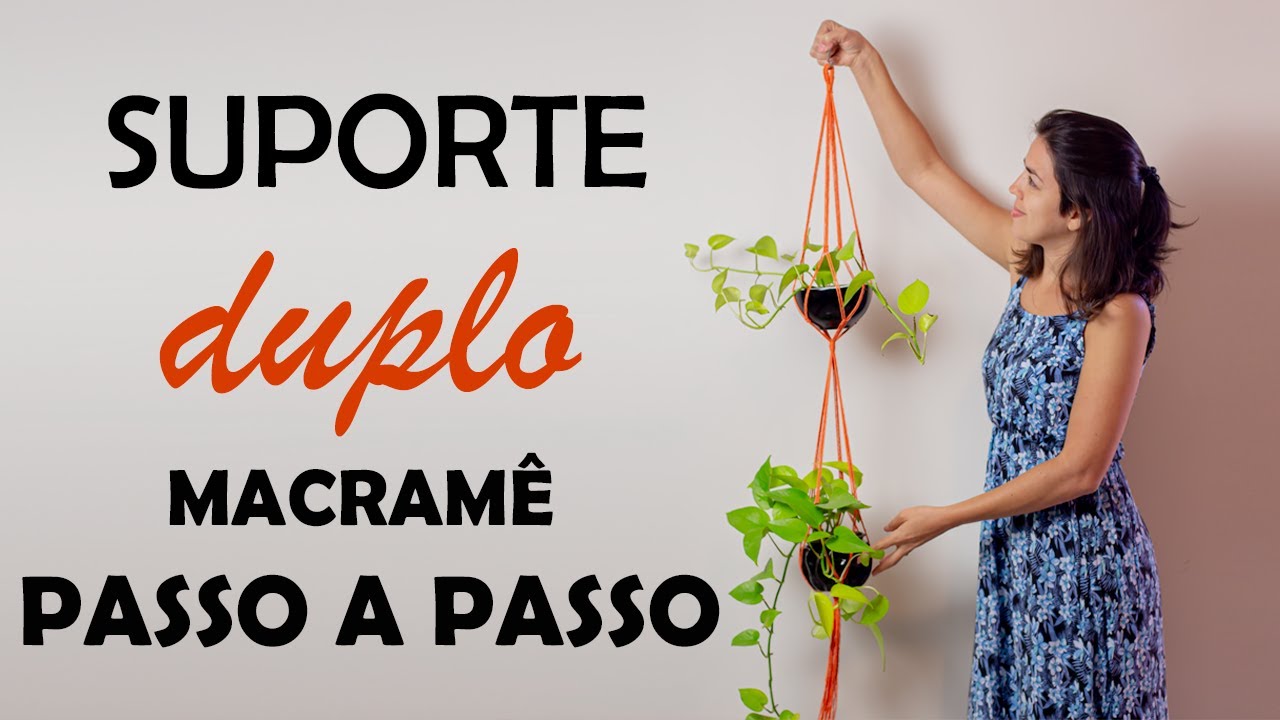 MACRAMÊ PARA PLANTAS | SUPORTE DUPLO SIMPLES | MACRAMÊ FOR PLANTS | SIMPLE DOUBLE SUPPORT |#macramê
