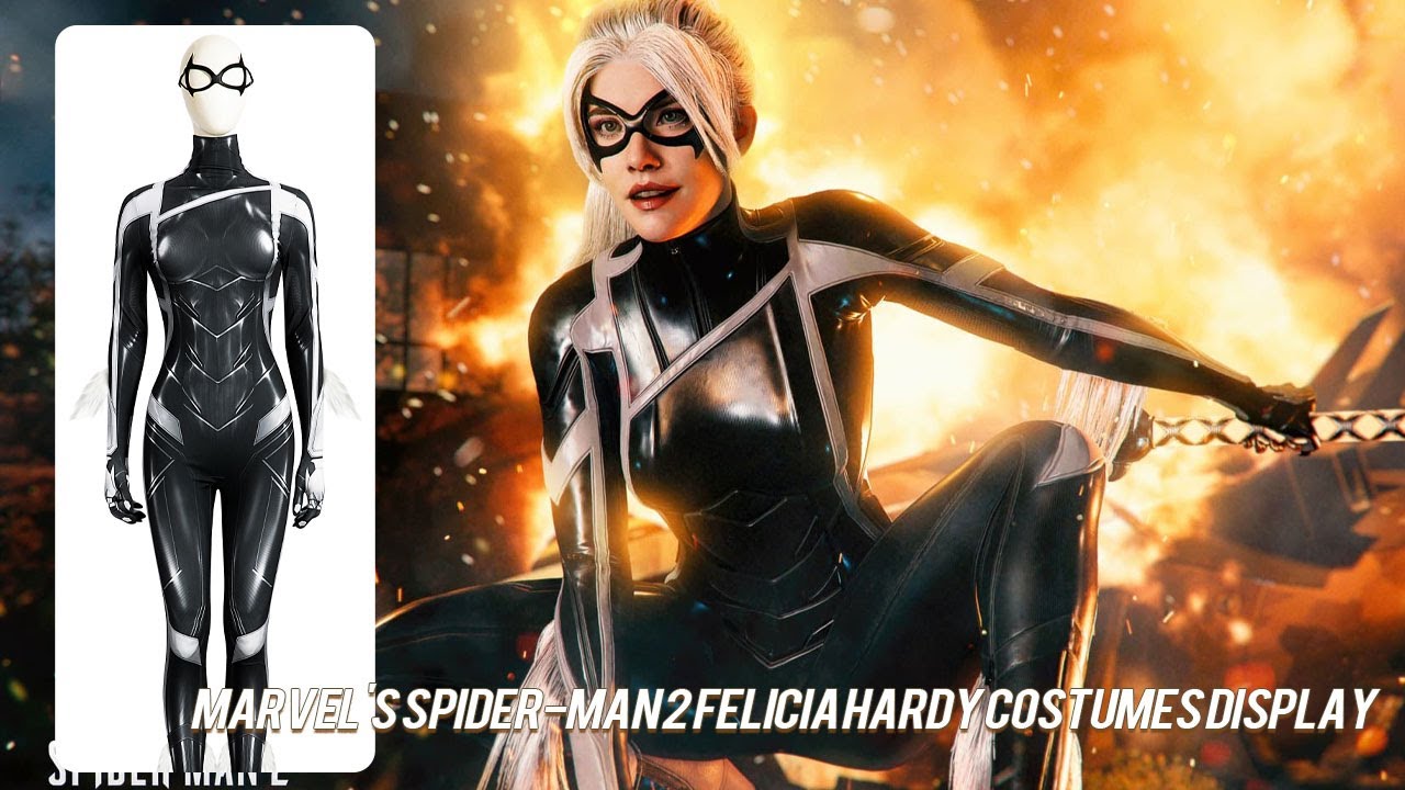 Marvel's Spider-Man 2 Felicia Hardy Black Cat Cosplay Costumes Display