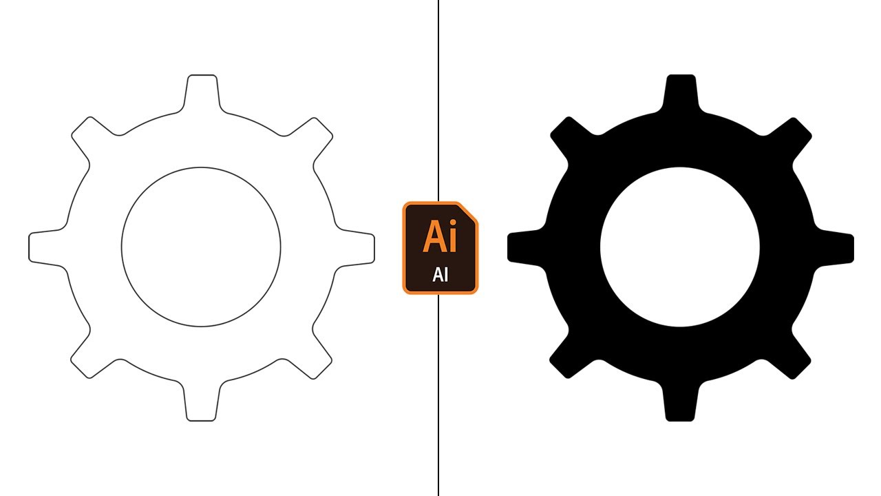 How To Make Flat Settings Icon Design In Illustrator | moonretouching ...