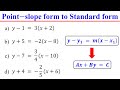 Point slope form to Standard form │Linear Equations