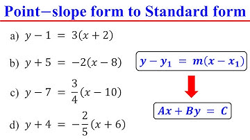 Punthellingvorm naar standaardvorm │Lineaire vergelijkingen