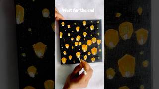 Satisfying Glowing Lanterns Painting ✨🏮 | Wait for the end! #art #painting #acrylicpainting #shorts