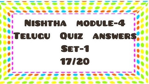 #DIKSHA-#NISHTHA #MODULE-4, #TELUGU QUIZ, #SET-1, #80% marks