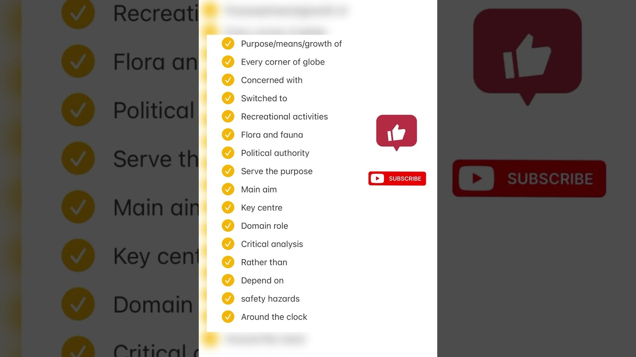 Most important collocations for reading fill in the blanks 