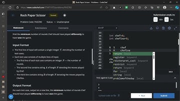 Rock Paper Scissor  CodeChef Solution. Starters 107 Codechef (Explained in Hindi)