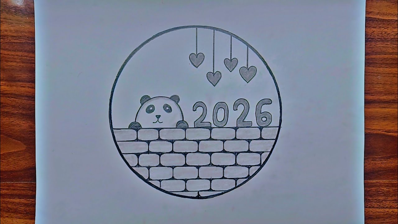 New Year Drawing Ideas || New Year Easy Drawing ( step by step ) || Drawing Video 