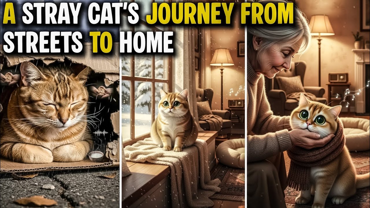 A Stray Cat Sad Journey from Streets to Home | Emotional Cat Story