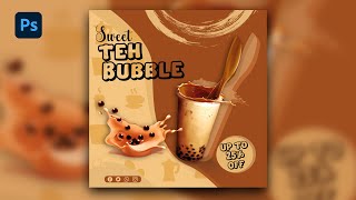 Tutorial Desain Flyer Minuman Boba di Photoshoip #8