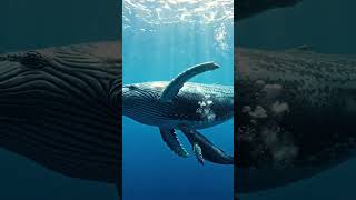 Amazing Wildlife Scene | Blue Whale and Baby Calf 4K