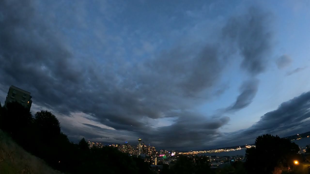 Time Lapse Clouds Just After Sunset at Kerry Park, Seattle
