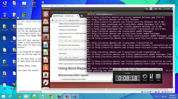 Dual Boot Ubuntu 14 and windows 8/7 UEFI bios [2015]