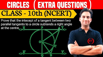 Prove that the intecept of a tangent between two parallel tangents to a circle subtends a right