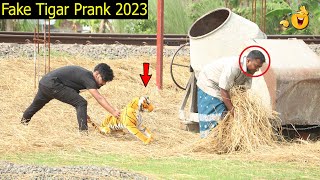 Fake Tiger Prank 2023!! Fake Tiger Vs Man Scare Prank!! prat 4!! Best Funny Pranks !! By Rong rup..