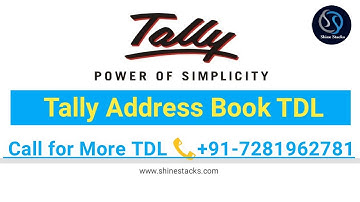 Tally Address Book TDL | All Party Full  Details & Reports TDL | 2020