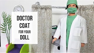 How to Make a Doctor Coat for your Doll | Doll Lab Coat | Doll Coat with Pockets 2021